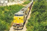 Empty coal train eases south